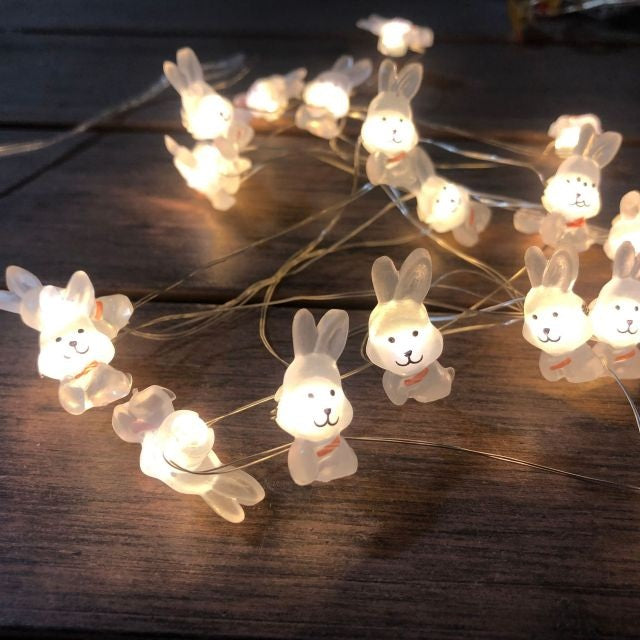 Easter | Easter | Easter Bunny | Lighting | Easter illumination | Light rope with 20 lights | Rabbits | Rabbits | White