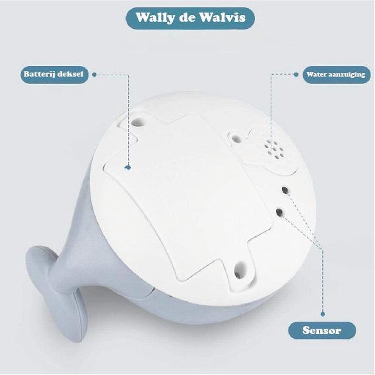 Bath | Wally the Whale - Gray | Luminous | Sensor Fountain | Different Multicolor Colors Light